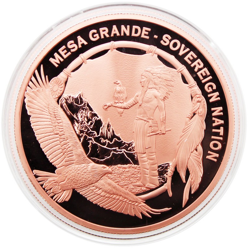 2025 $1 Mesa Grande Sovereign Nation 5oz Copper Two Wolves