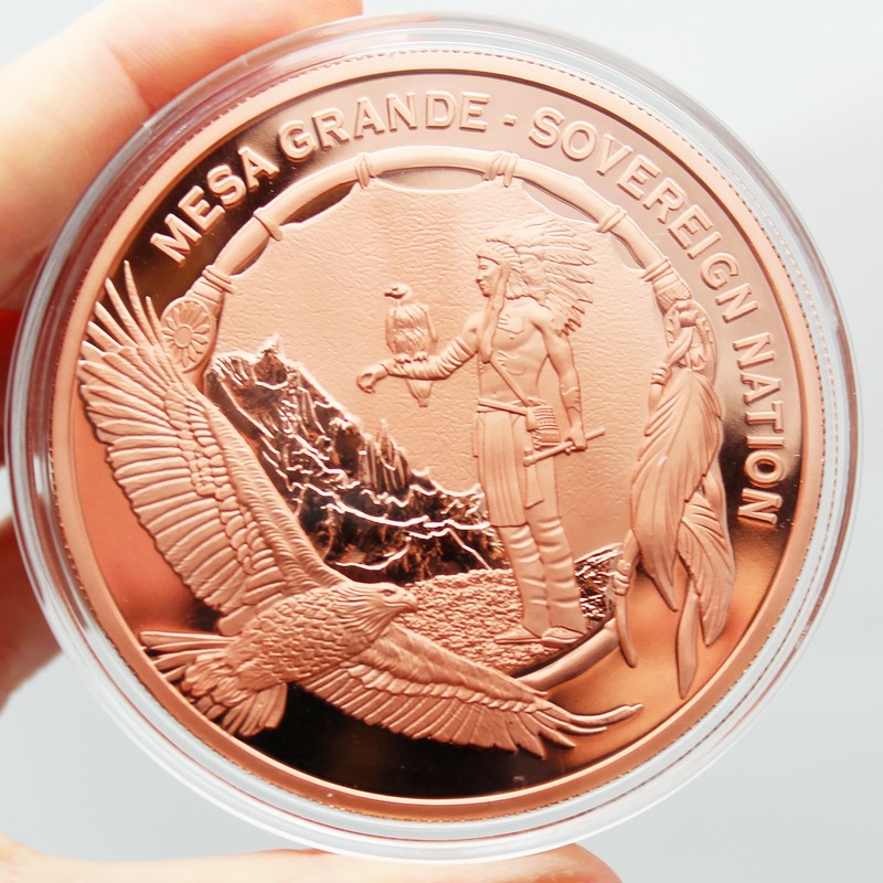 2025 $1 Mesa Grande Sovereign Nation 5oz Copper Two Wolves