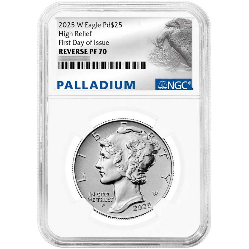 2025 W $25 Reverse Proof Palladium Eagle NGC PF70 FDI Eagle Label