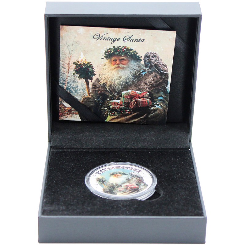 2025 2000 Francs Cameroon 1oz Colorized Silver Vintage Santa Claus