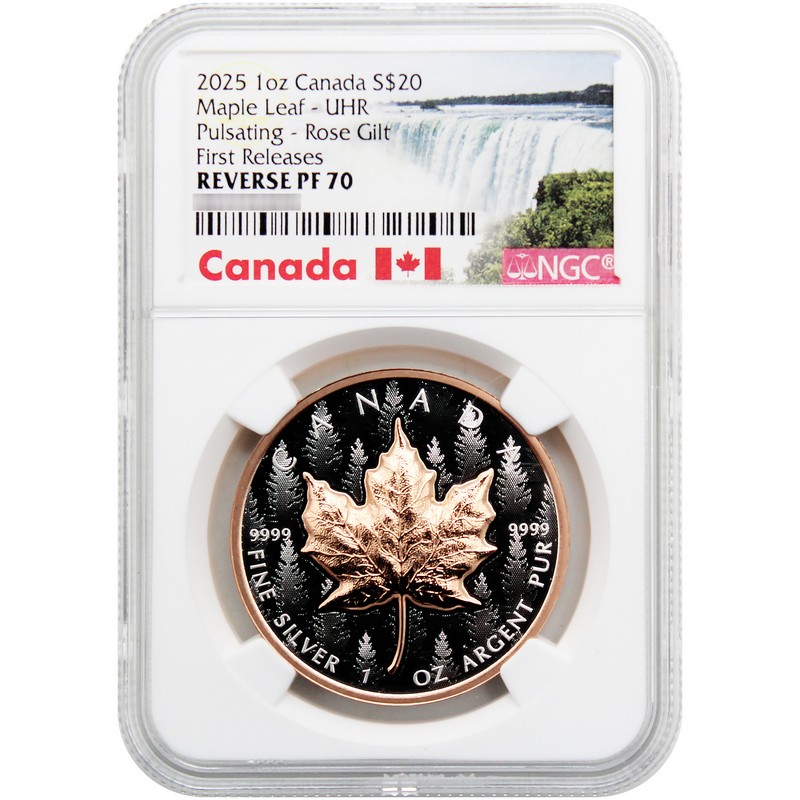 2025 $20 Reverse Proof Canada 1oz Rose Gold Silver Ultra High