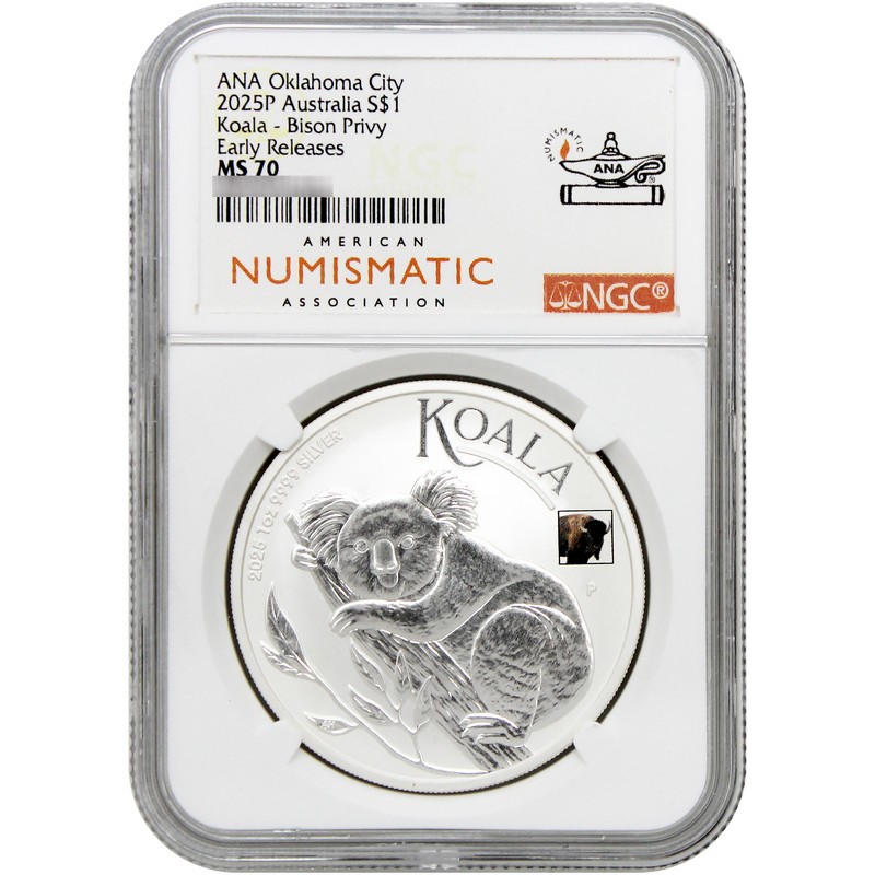 2025 P $1 Australia 1oz Silver Koala ANA World's Fair of Money