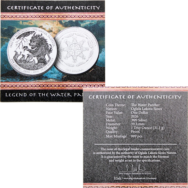 2026 $1 Proof Oglala Lakota Sioux Nation Native American Series