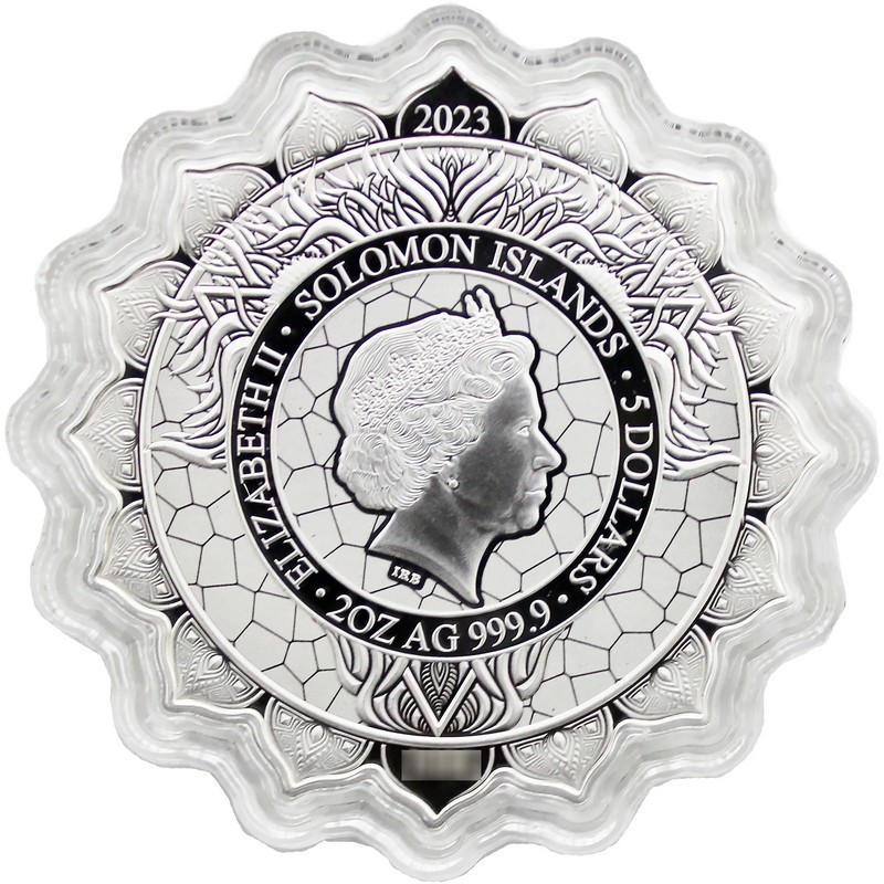 2023 $5 Solomon Islands 2oz Color Silver Lion PL Coin OGP | The