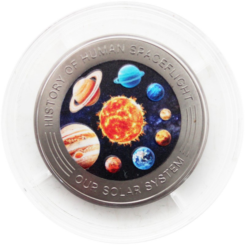 2025 Ghana 1oz Colorized Titanium Solar System Coin | The Coin Vault