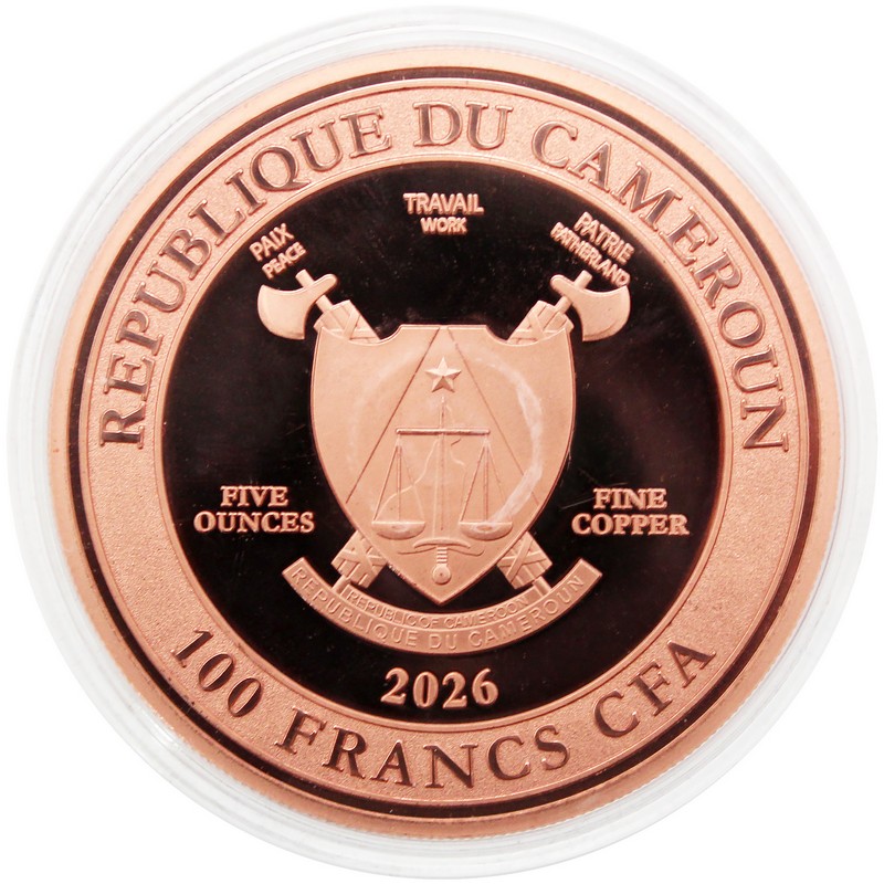 2026 Cameroon 5oz Copper HR Mother Grizzly & Cubs OGP | The Coin Vault