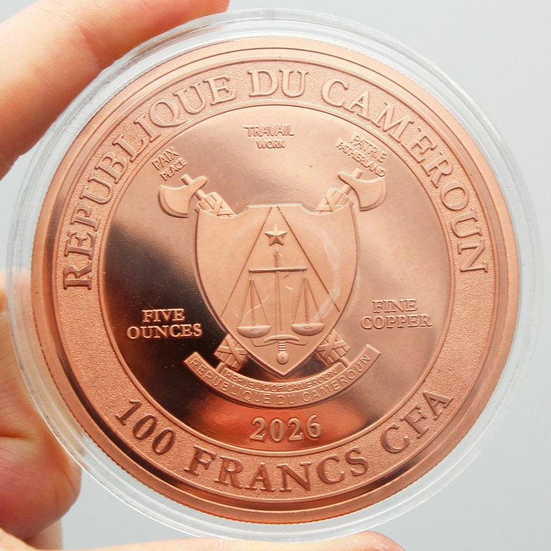 限定5000枚 PCGS 中央アフリカ バオバブ 100フラン貨 2026 Cameroon 5oz Copper HR Mother Grizzly & Cubs OGP | The Coin Vault
