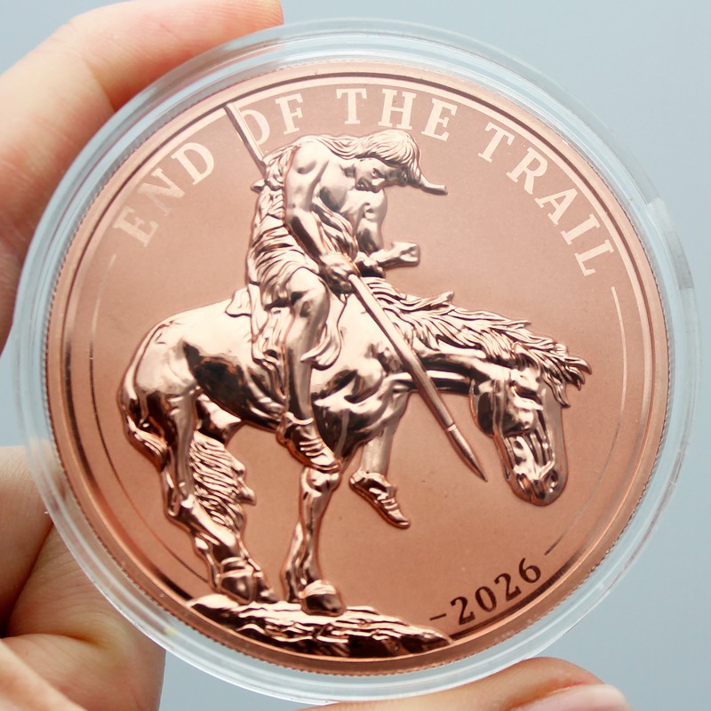 2026 $1 Liberia 5oz Copper High Relief End of the Trail Coin OGP