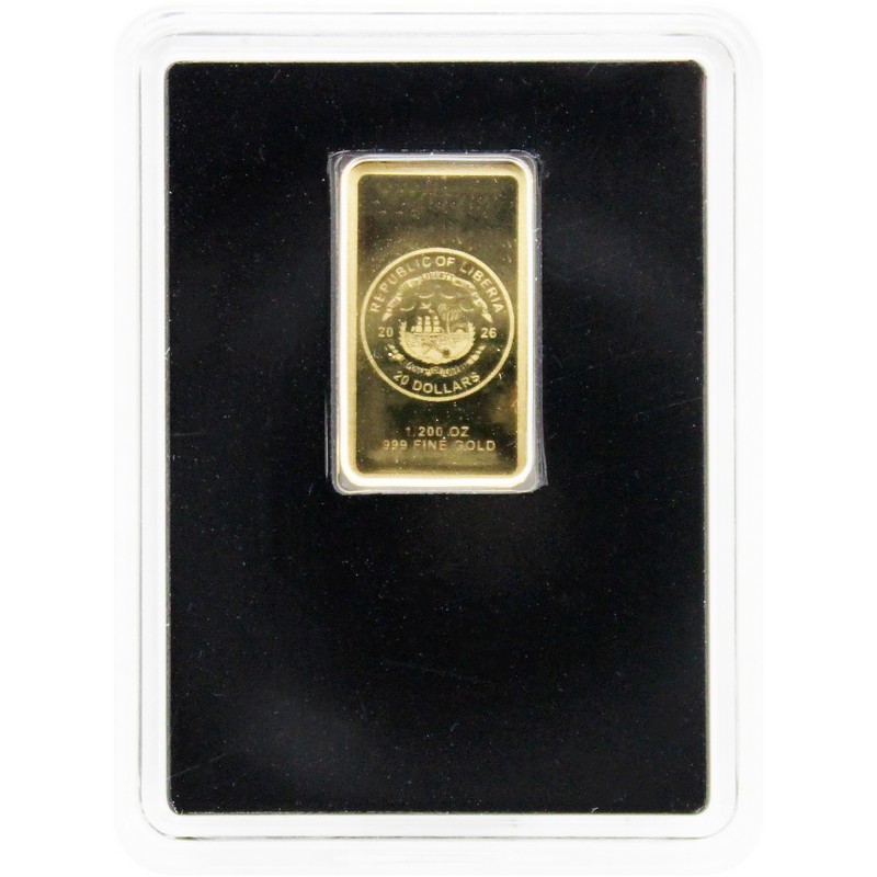 2026 $20 Liberia 1/200oz Gold End of Trail Prooflike Ingot | The