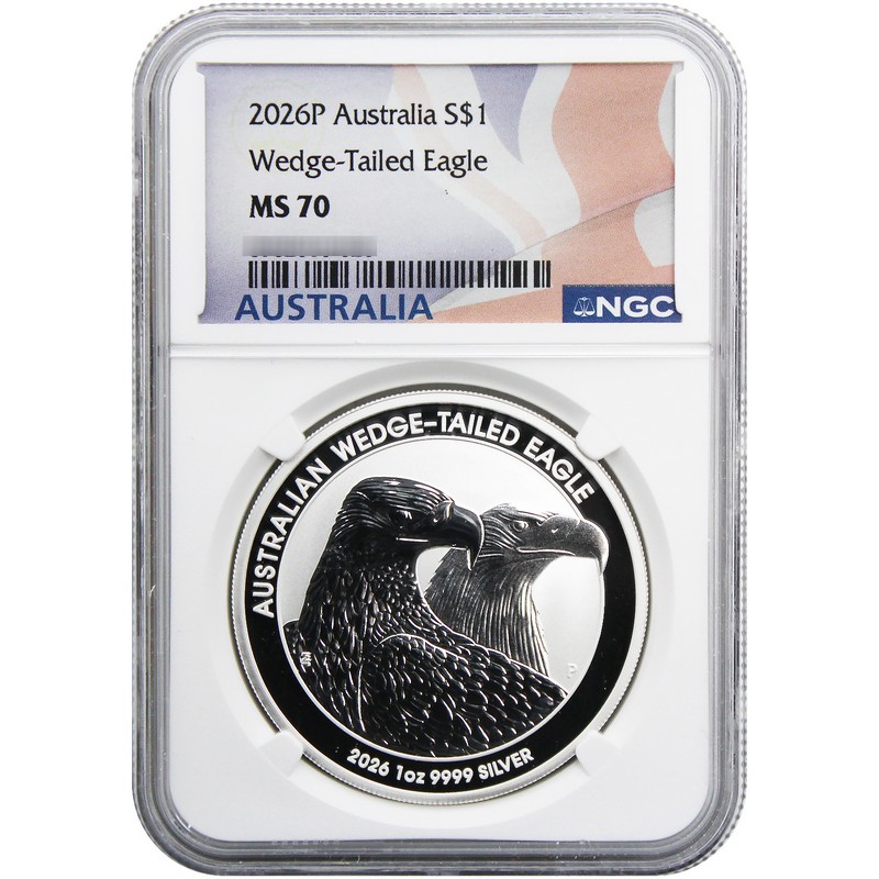 2026 P Australia 1oz Silver WT Eagle NGC MS70 Flag Label | The