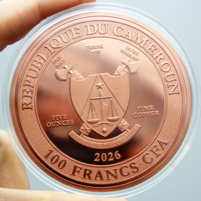 2026 Wildlife Series 5oz Copper HR Wolf Lead Coin OGP | The Coin Vault