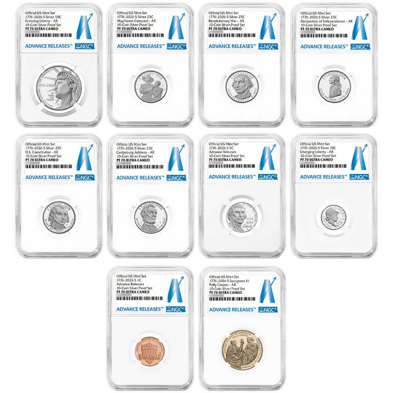 2026 S Silver Proof Set NGC PF70 UC AR | The Coin Vault