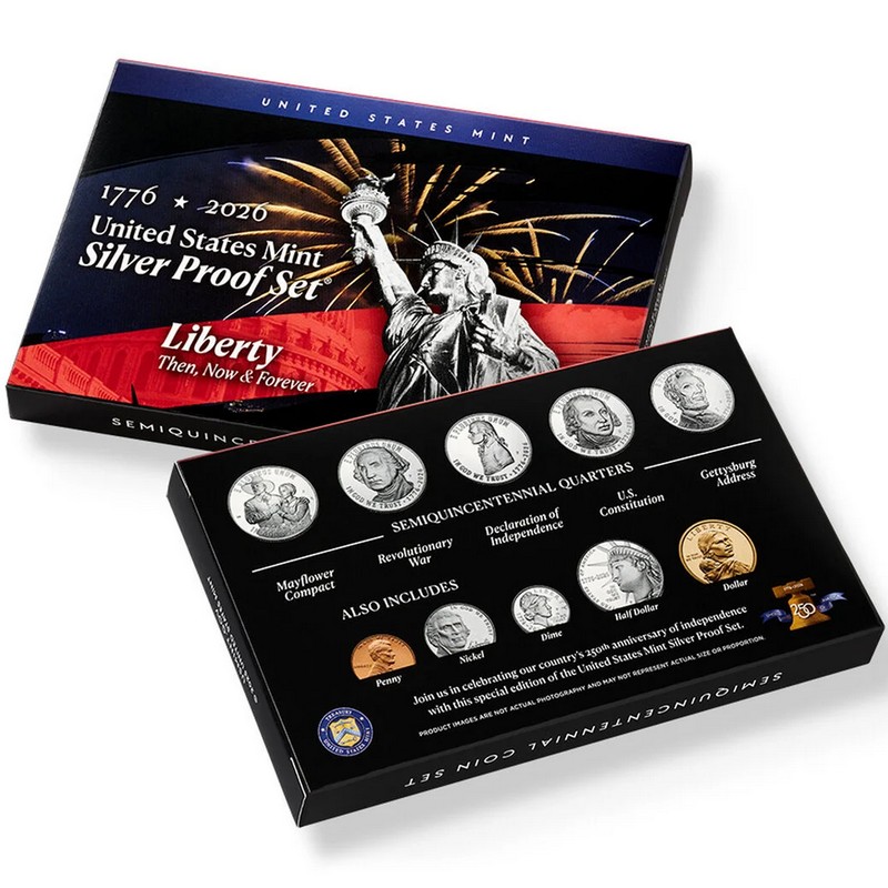 2026Stunning Us ペンペン&トレカ　セット 2026 S Semiquincentennial Silver Proof Set OGP | The Coin Vault