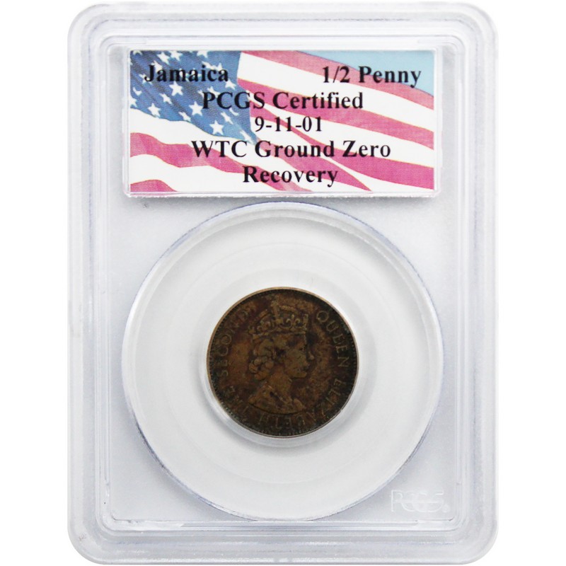 Jamaica 1/2 Penny PCGS Certified World Trade Center Ground Zero