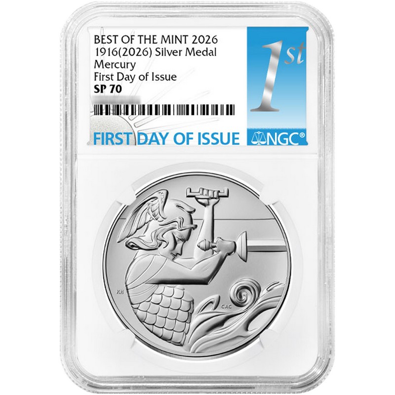 2026)1916 Mercury Dime Gold/Silver NGC SP70 FDI 1st Label | The
