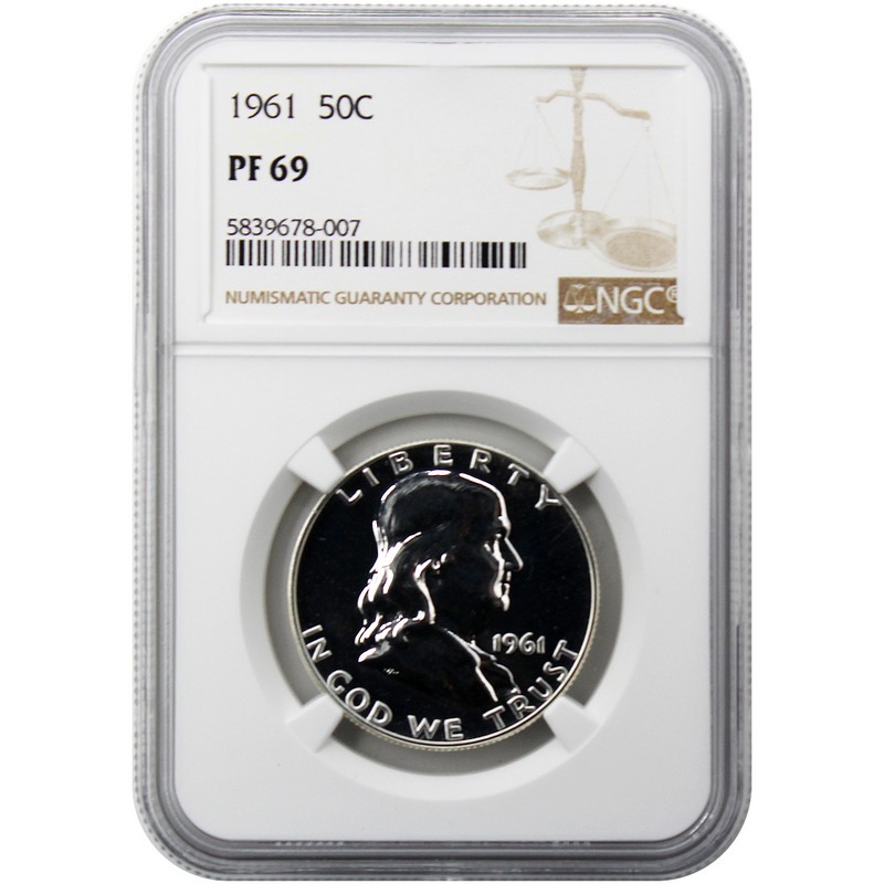 1961 Proof Franklin Half Dollar NGC PF69 | The Coin Vault