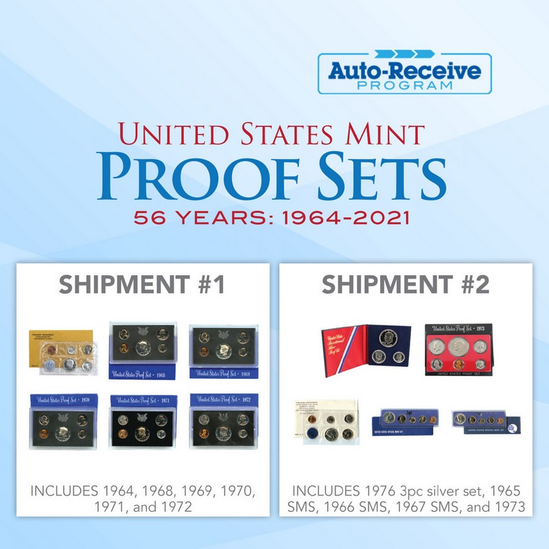 United States Mint Proof Set Auto-Receive 1964-2021