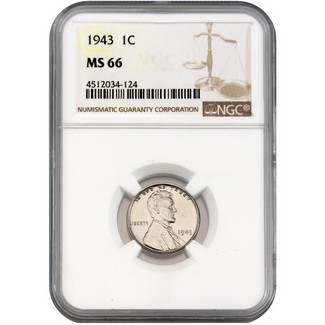 1943 Lincoln (Steel) Cent NGC MS-66