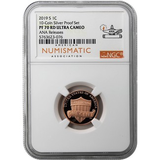 2019 S Lincoln Cent NGC PF70 RD UC ANA Releases from the Silver Proof Set ANA Label