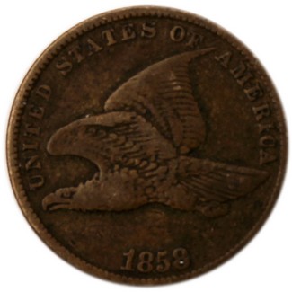 1858 Flying Eagle Cent Fine to Better Condition