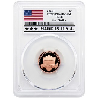 2025 S Proof Lincoln Cent PCGS PR69 DCAM FS Made in the USA Holder