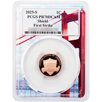 2025 S Proof Lincoln Cent PCGS PR70 DCAM FS Golden Gate Bridge Picture Frame