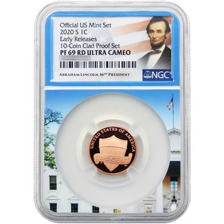 2020 S Proof Lincoln Cent NGC PF69 RD UC ER White House Core Portrait Label