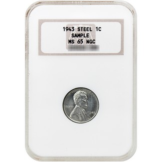 1943 Lincoln Steel Cent NGC MS65 Sample