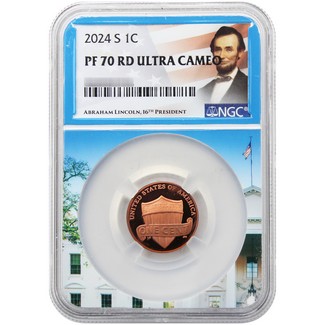 2024 S Proof Lincoln Cent NGC PF70 UC RD White House Core Portrait Label