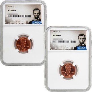 2025 P&D Lincoln Cent NGC MS65 RD Portrait Label