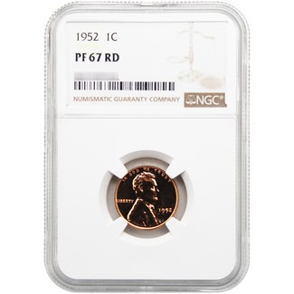 1952 Proof Lincoln Cent NGC PF67 RD
