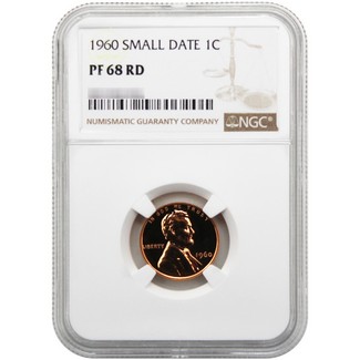 1960 Proof Small Date Lincoln Cent NGC PF68 RD