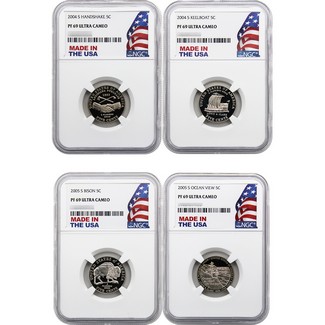Westward Journey 4-Coin Nickel Set NGC PF69 Ultra Cameo Made in the USA Holder