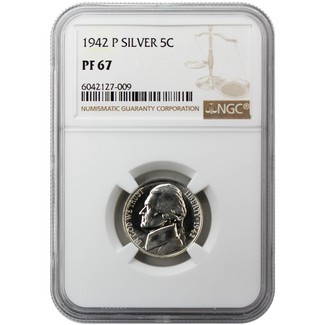 1942 P Proof Jefferson Nickel NGC PF-67