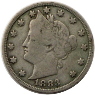 1883 Liberty V-Nickel No Cents G/VG Condition