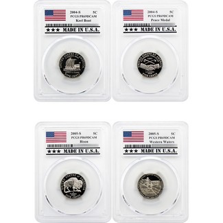 2004-2005 S Proof Jefferson Nickel Set PCGS PR69 DCAM Made in the USA Holder 4pc