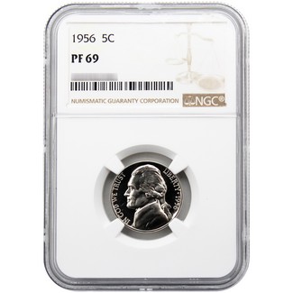 1956 Proof Jefferson Nickel  NGC PF69