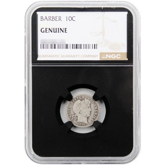Random Date Barber Dime NGC Genuine Black Core