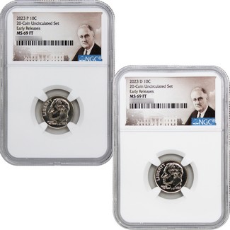 2023 P&D Roosevelt Dime NGC MS69 FT ER Portrait Label