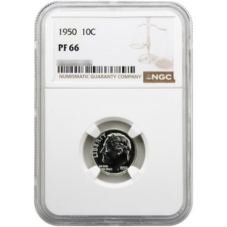 1950 Proof Roosevelt Dime NGC PF66