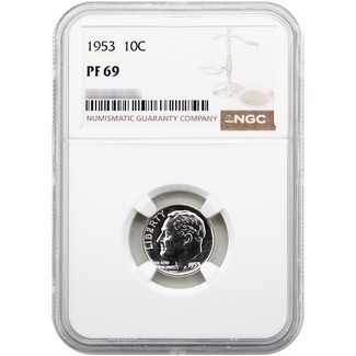 1953 Proof Roosevelt Dime NGC PF69
