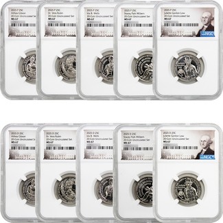 2025 P&D American Women Quarter Set NGC MS67 from the 20-Coin Uncirculated Set Portrait Label