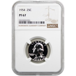 1954 Proof Washington Quarter NGC PF67