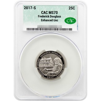 2017 S Enhanced Uncirculated Frederick Douglass Quarter CAC MS70