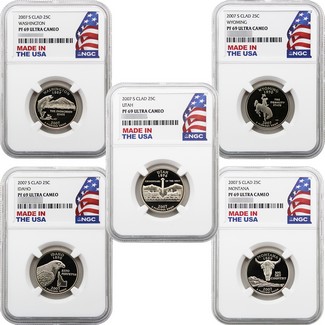 2007 S Clad Proof Quarter Set NGC PF69 UC Made in the USA Holder 5pc