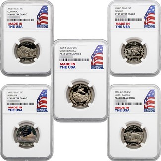 2006 S Clad Proof Quarter Set NGC PF69 UC Made in the USA Holder 5pc