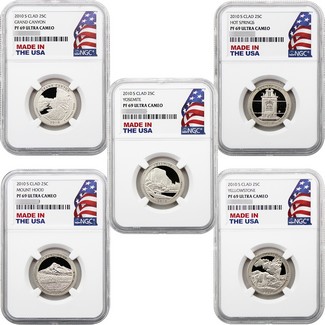 2010 S Clad Proof Quarter Set NGC PF69 UC Made in the USA Holder 5pc