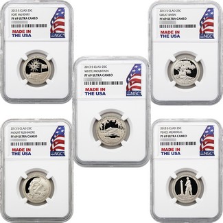 2013 S Clad Proof Quarter Set NGC PF69 UC Made in the USA Holder 5pc