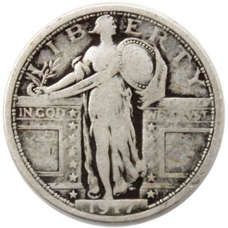 1917 Type 1 Standing Liberty Quarter G/VG Condition