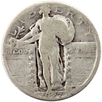 1927 D Standing Liberty Quarter in Good - Very Good Condition